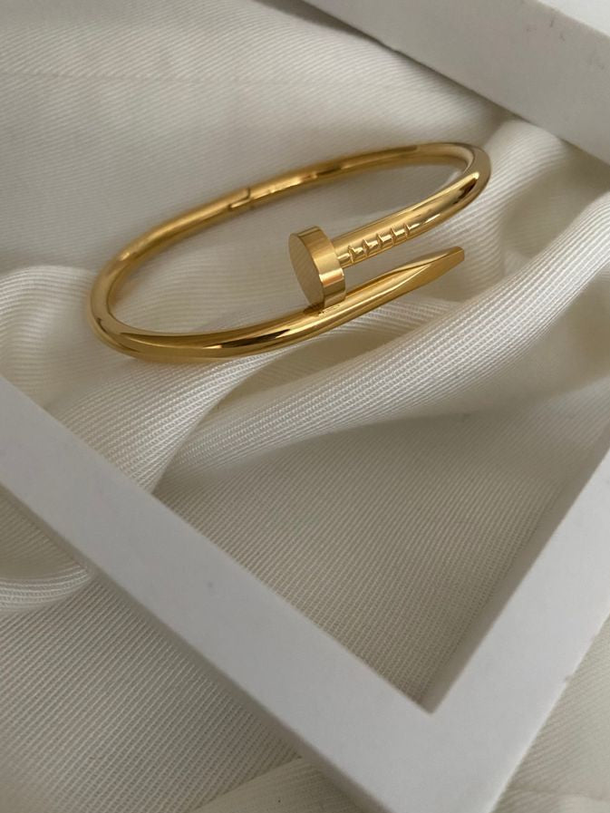 Gold Plated Nail Bangle