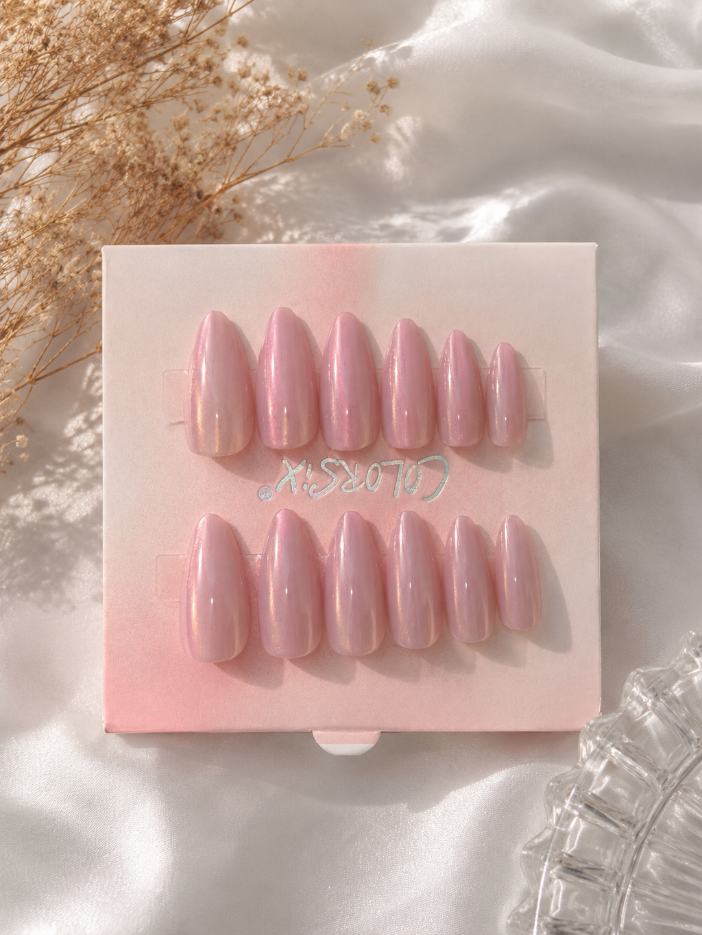 Glazed Pink Pearl Press-On Nails