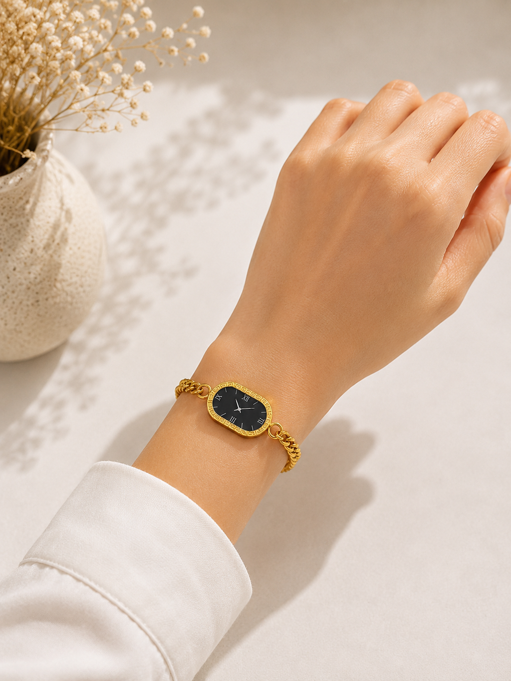Vintage Oval Gold Watch Style Bracelete
