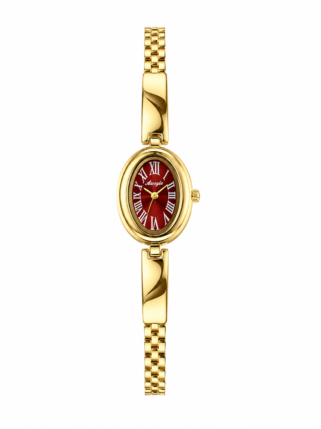 Gold-Tone Oval Bracelet Watch for Women