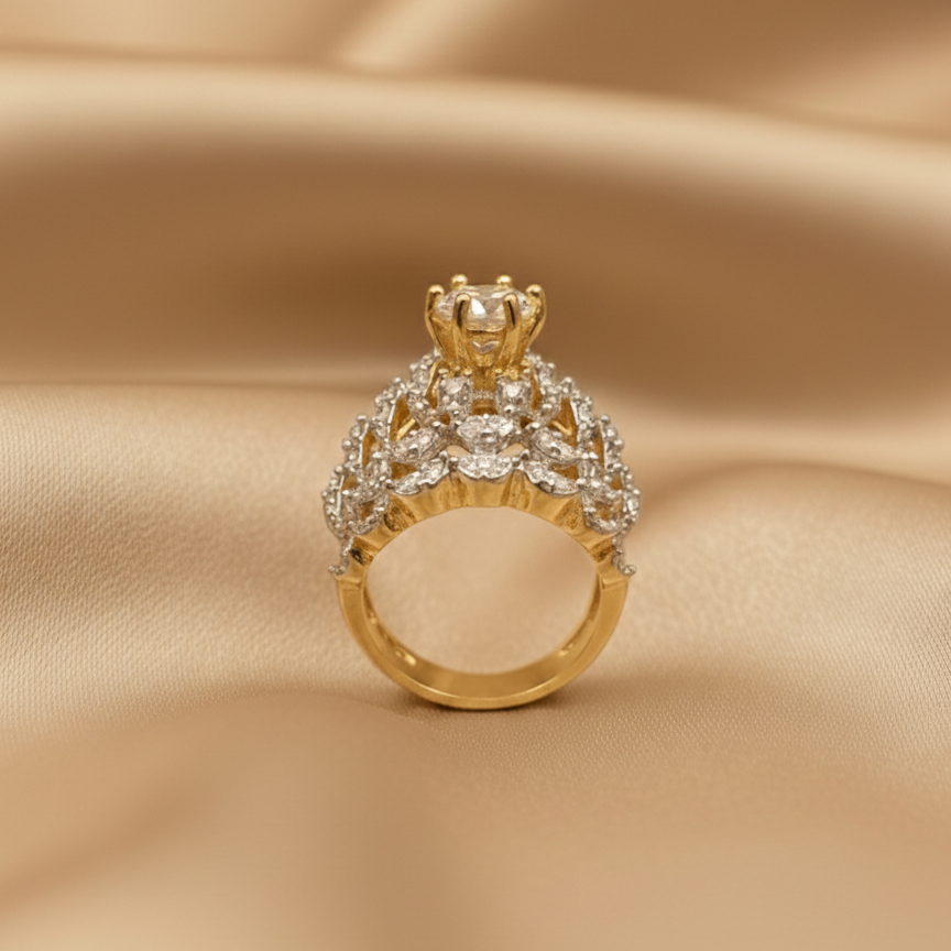 Golden Empress Diamond Ring (Adjustable)