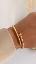 Gold Plated Nail Bangle